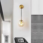 baratos Candeeiros de Parede de Cristal-58cm lâmpadas de parede led arandelas de parede estilo nórdico criativo projeto esférico quarto vintage sala de estar corredor escada luz de parede de vidro ip54: 110-120v 220-240v