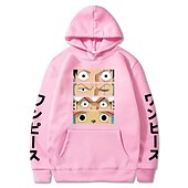 economico Grafica di personaggi di cartoni animati e film-One Piece Monkey D.Rufy Felpa con cappuccio Cartone animato Manga Manga Tasca frontale Grafica Per Da coppia Per uomo Per donna Per adulto Stampa a caldo