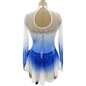 abordables Robes de Patinage Artistique-Robe de Patinage Artistique Femme Fille Patinage Robes Blanche Rose Rouge Trou de pouce Spandex Haute élasticité Entraînement Compétition Tenue de Patinage Cristal / Stras manche longue Patinage sur