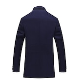 billige Trenchcoat for menn-Herre Vinterfrakk Ull frakk Ytterfrakk Virksomhet Avslappet Vinter 52% ull Vindtett Hold Varm Yttertøy Klær Stilfull Klassisk &amp; Tidløs ikke-utskrift Helfarge Lomme Høy krage Enkeltkneppet
