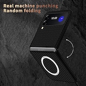 お買い得  サムスン用ケース-Samsung Galaxy Z Flip 6 Z Flip 5 Z Flip 4 Z Flip 3 用 Magsafe フリップ 磁気フルボディ保護ライン/ウェーブ PC