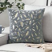 billiga Kuddtrender-dekorativa slängkuddar mjuk plysch kuddfodral guld fjäder modern fyrkantig söm traditionell klassiker för sovrum vardagsrum soffa soffstol överlägsen kvalitet