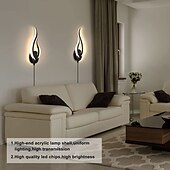 abordables Apliques de pared para interior-enchufe en la lámpara de pared 1pc 2pcs lámpara de pared led regulable 10w lámpara de pared interior moderna lámpara de acrílico aall con cable de enchufe de 6 pies (alrededor de 1,8 m) adecuado para