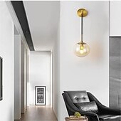 baratos Candeeiros de Parede de Cristal-58cm lâmpadas de parede led arandelas de parede estilo nórdico criativo projeto esférico quarto vintage sala de estar corredor escada luz de parede de vidro ip54: 110-120v 220-240v