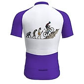 Χαμηλού Κόστους Ανδρικές φανέλες-Ανδρικά Φανέλα ποδηλασίας Με Μοτίβο Αστείος Εξέλιξη Κοντομάνικο Ποδήλατο Αθλητική μπλούζα Μπολύζες με 3 πίσω τσέπες Ποδηλασία Βουνού Ποδηλασία Δρόμου