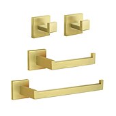 economico Set di accessori da bagno-set di ferramenta per il bagno 4 pezzi, accessori per il bagno rimodellati a parete in acciaio inossidabile sus304, include 2 porta accappatoio, 2 portasciugamani
