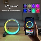 זול אורות חכמות-נורת LED חכמה RGB מנורת שולחן אווירה Bluetooth APP בקרה מתאימה לחדר משחקים חדר שינה קישוט ליד המיטה שוסטאר