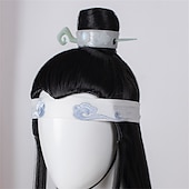 economico Parrucche Anime-parrucca cosplay mo dao zu shi solo maestro della coltivazione demoniaca lan wangji wei wuxian parrucche sintetiche lunghe nere di halloween