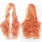 economico Parrucche da festa-parrucca cos parrucca 80 cm capelli ricci lunghi capelli ricci multicolori in seta ad alta temperatura parrucche anime di halloween