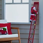 economico Ornamenti-musica elettrica natalizia babbo natale scala da arrampicata, calze della Befana per bambini, divertenti ornamenti per bambole con corda da arrampicata, regali e decorazioni natalizie unici