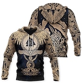 cheap Men&#039;s 3D Hoodies-Men&#039;s Wings Templar Cross Hoodie Hoodies Sweatshirt Pullover Hoodie Sweatshirt Long Sleeve Hooded Sweatshirt Hooded Streetwear 3D Print Daily Sports Wine Red Custom Print Fall Spring &amp;  Fall Designer