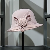levne Party klobouky-Klobouky Směs polybavlny Zvonovitý klobouk 30. léta Slamák Ležérní Dovolená Kentucky Derby Melbourne Cup koktejl Elegantní Retro styl S Aplikace Rozdělení Přílba Pokrývky Hlavy
