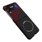 お買い得  サムスン用ケース-Samsung Galaxy Z Flip 6 Z Flip 5 Z Flip 4 Z Flip 3 用 Magsafe フリップ 磁気フルボディ保護ライン/ウェーブ PC