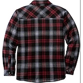 economico camicie di flanella-Per uomo Plaid Camicia di flanella Sopracamicia Manica Lunga Camicia Collo ripiegato Streetwear Quotidiano Stampa Giallo Chiaro Vinaccia Rosso+Grigio+Nero Nero + grigio scuro + blu navy Blu Bottonato