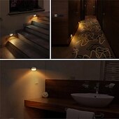 cheap Sensor Night Lights-2/6 pcs LED Motion Sensor Light Battery Operated Wireless Wall Lamp Night Light No Glare Corridor Closet LED Cabinet Door Light