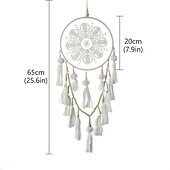 levne Lapače snů-bílý lapač snů ručně vyrobený dárek s jedním kroužkem s péřovým závěsem na zeď umění zvonkohra boho styl domácí dekorace