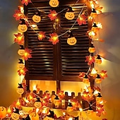 economico Luci di Halloween-luci della stringa della zucca di halloween cappello di zucca luci della stringa della foglia d&#039;acero 3m-20leds 1.5m-10leds alimentato a batteria festa della casa di festa luci della decorazione di