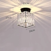 economico Lampade da soffitto-14 cm tondo quadrato cristallo plafoniera led lampadario corridoio luce oro nero argento luci montaggio a filo metallo elettrolitico moderno stile nordico regalo per amici di famiglia 220-240 v