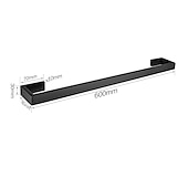 halpa Pyyhetangot-pyyheteline seinään kiinnitettävä 304 ruostumaton teräs pyyheteline kylpyhuonehylly moderni tyyli pyyhetanko 50cm/60cm (musta/harjattu nikkeli/kromi)