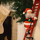 economico Ornamenti-musica elettrica natalizia babbo natale scala da arrampicata, calze della Befana per bambini, divertenti ornamenti per bambole con corda da arrampicata, regali e decorazioni natalizie unici