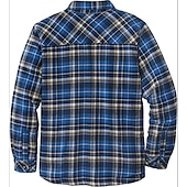 economico camicie di flanella-Per uomo Plaid Camicia di flanella Sopracamicia Manica Lunga Camicia Collo ripiegato Streetwear Quotidiano Stampa Giallo Chiaro Vinaccia Rosso+Grigio+Nero Nero + grigio scuro + blu navy Blu Bottonato