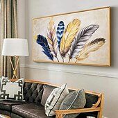 tanie Obrazy z martwą naturą-Handmade ręcznie malowany obraz olejny wall art nowoczesne abstrakcyjne pióro martwa natura krajobraz dekoracja wnętrz walcowane płótno bez ramki nierozciągnięte