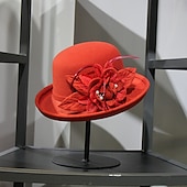 economico Cappelli per feste-cappelli piuma artificiale misto poliestere / cotone bombetta / cappello a cloche cappello a secchiello cappello fedora kentucky derby cocktail royal astcot matrimonio autunnale elegante con