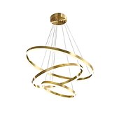 ieftine Design inel și rotund-led pandantiv inel design cerc 3 inele 40/60/80cm candelabre moderne acrilice reglabile 3000k stil modern contemporan bucatarie sufragerie casa bar lumina 110-240v alb cald
