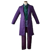 preiswerte Joker-Stil-Joker Clown Bluse / Hemd Hose Outfits Herren Film Cosplay Cosplay Kostüm Party Lila Mantel Weste Bluse Maskerade Polyester / Krawatte / Krawatte mit Perücke