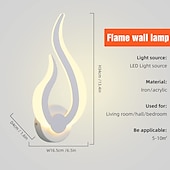 abordables Apliques de pared LED-Lightinthebox Lámparas de pared LED de 1 luz de 31 cm, apliques de pared con diseño en forma de fuego, tiendas/cafeterías de estilo minimalista moderno, aplique de acrílico genérico 10w ip44