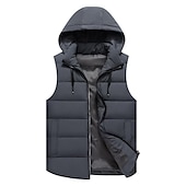cheap Men&#039;s Vest-Men&#039;s Puffer Vest Thermal Warm Breathable Lightweight Winter Autumn / Fall Solid Color Black White Red Blue Puffer Jacket
