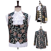 お買い得  衣装-レトリ／ヴィンテージ 中世 ルネッサンス パンツ セット スーツ＆ブレザー プリンス 貴族 ジャカード 仮装 男性用 ハロウィーン カーニバル マスカレード 性能 パーティー ヴェネツィアのカーニバル 成人 クラバット コート ベスト