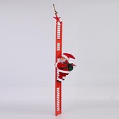 economico Ornamenti-musica elettrica natalizia babbo natale scala da arrampicata, calze della Befana per bambini, divertenti ornamenti per bambole con corda da arrampicata, regali e decorazioni natalizie unici