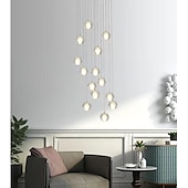 billiga Klusterdesign-40 cm ljuskrona metall klot taklampa led galvaniserad konstnärlig modern 90-240v