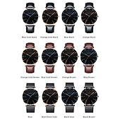 economico Orologi al quarzo-Orologio al quarzo di Ginevra per uomini orologio minimalista ultra sottile in acciaio inossidabile orologio elegante da uomo orologio al quarzo business casual