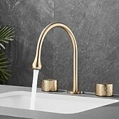 economico Multiforo-rubinetto lavabo bagno - girevole / classico rubinetti vasca da bagno a due manici e tre fori diffusi elettroplaccati