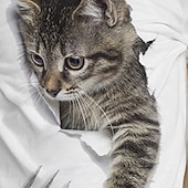 olcso Lányok 3D Állatai-Lány 3D Állat Cica Póló Hosszú ujj 3D nyomtatás Ősz Tél Aktív Sportok Divat Gyerekek 3-12 év Szabadtéri Napi Otthoni Normál