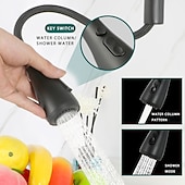 economico Rubinetti per lavello-miscelatore lavello da cucina con doccetta estraibile, rubinetto a scomparsa monocomando girevole a 360° rubinetti da cucina montati sul ponte in acciaio inox 304 nichelato spazzolato