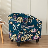 cheap Armchair Cover &amp; Armless Chair Cover-Floral Printed Club Chair Barrel Chair Slipcover Stretch Armchair Covers 1-Piece Club Tub Chair Covers Sofa Cover Couch Furniture Protector Cover  Spandex Couch Covers for Living Room