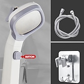 economico Soffioni doccia-soffione doccia 4 modalità regolabile ad alta pressione risparmio idrico one-key stop water soffione doccia pressurizzato portatile accessori per il bagno (con tubo dell&#039;acqua da 1,5 m e supporto)