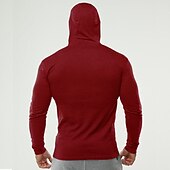 cheap Men&#039;s Tracksuit &amp; Hoodie-Men&#039;s Workout Shirt Running Shirt Long Sleeve Top Spring Hooded Spandex Breathable Quick Dry Soft Gym Workout Running Sportswear Activewear Solid Colored Black White Dark Navy