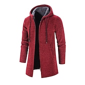 economico Maglioni Cardigan da uomo-Per uomo Felpa Cardigan Maglione Felpa con cappuccio Maglione con zip Giacca maglione A coste Maglia Tunica Lavorato a maglia Tinta unica Con cappuccio Essenziale Moda Esterno Giornaliero