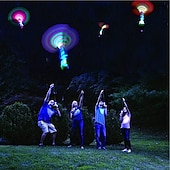 cheap Beach &amp; Outdoor Toys-10pcs Amazing Led Light Arrow Rocket Helicopter Flying Toy Party Fun Gift Elastic Slingshot Flying Copters Birthdays Outdoor Game for Children Kidsfor Gift for Boy&amp;Girls