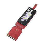 Χαμηλού Κόστους Samsung Θήκη-τηλέφωνο tok Για Samsung Galaxy Z Flip 6 Z Flip 5 Z Flip 4 Z Flip 3 Θήκη κάρτας πορτοφολιού Φορητά Φερμουάρ με αφαιρούμενο χιαστί λουράκι Μονόχρωμο PU δέρμα