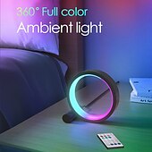 זול אורות חכמות-נורת LED חכמה RGB מנורת שולחן אווירה Bluetooth APP בקרה מתאימה לחדר משחקים חדר שינה קישוט ליד המיטה שוסטאר