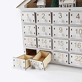levne Adventní kalendář-Vánoční adventní kalendáře dřevěný dům LED světla 24 dní odpočítávání skladování organizace figuríny domov dekorace 2025 novinky