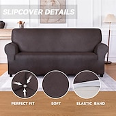 economico Copridivano-Fodera per divano in pelle elasticizzata Fodera per divano Fodera per divano a 3 posti, Fodera per divano morbida antiscivolo in spandex Tessuto spandex, Protezione per mobili lavabile Fondo elastico