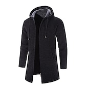 economico Maglioni Cardigan da uomo-Per uomo Felpa Cardigan Maglione Felpa con cappuccio Maglione con zip Giacca maglione A coste Maglia Tunica Lavorato a maglia Tinta unica Con cappuccio Essenziale Moda Esterno Giornaliero