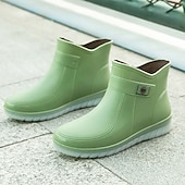 abordables Bottes de neige et d&#039;hiver-bottes de pluie courtes imperméables pour femmes avec doublure en fausse fourrure, semelle antidérapante et plusieurs options de couleurs - parfaites pour les activités de plein air en hiver