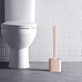 levne WC štětka-sada silikonového WC kartáče a držáku, revoluční flex WC kartáč, hloubkový čistič koupelnového WC kartáče a rychleschnoucího držáku, protiskluzová dlouhá plastová rukojeť